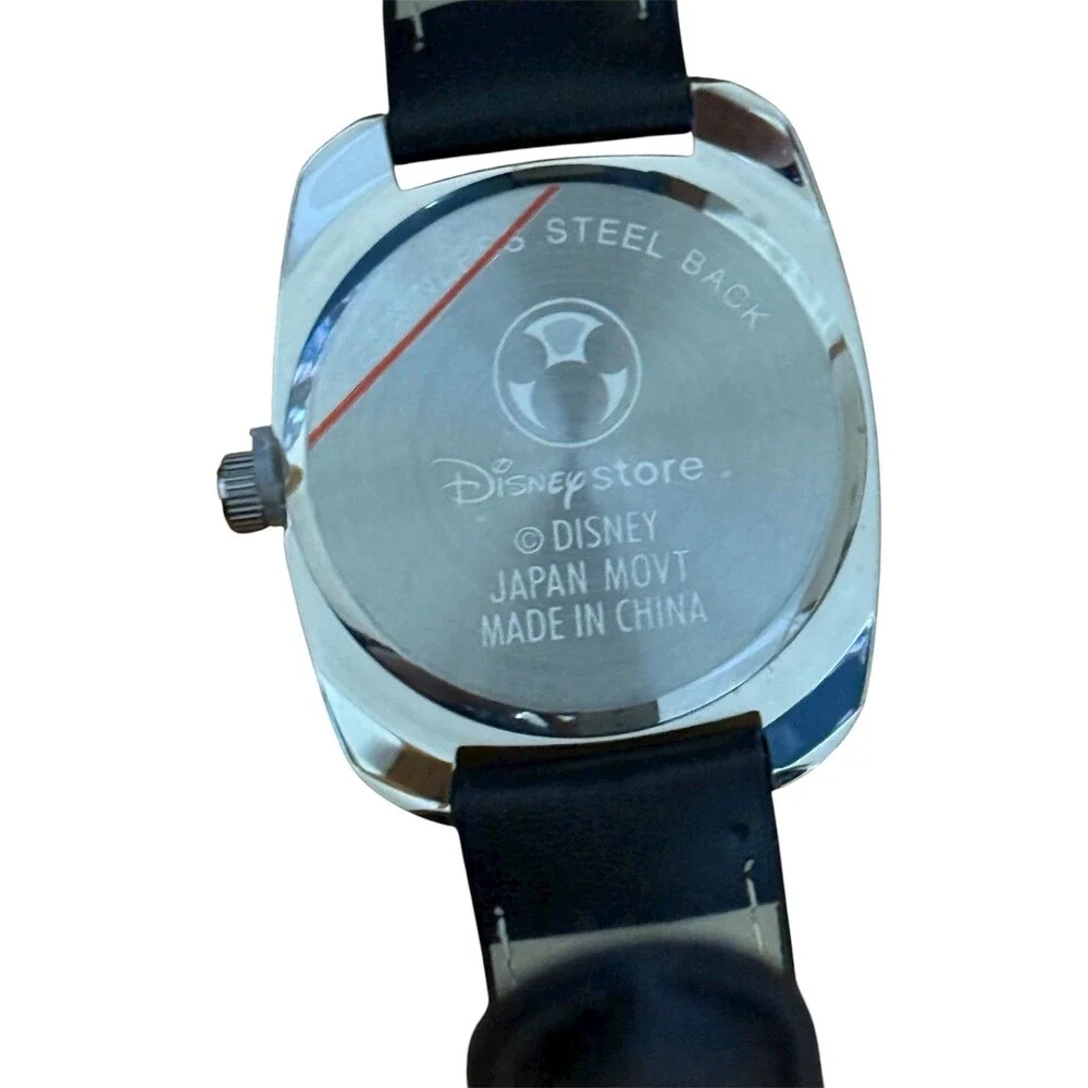 Disney Store Mickey Mouse Full Character Watch Black Face Day‎ Date Analog NOS